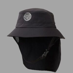Rip curl unisex Black Outdoor surf waterproof Bucket Hat with Chin Strap sz S-M